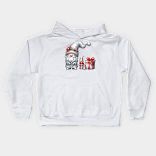 Silver Christmas Gnome Kids Hoodie